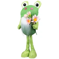 14.5" Standing Spring Gnome with Glittered Frog Hat