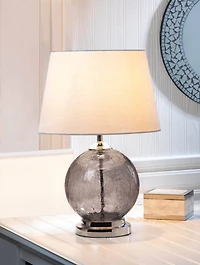 19.25" Gray Cracked Glass Table Lamp