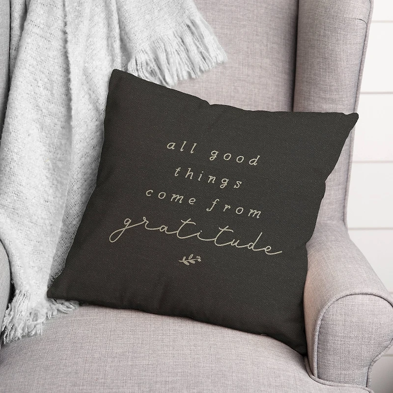 All Good Things Come from Gratitude Indoor/Outdoor Pillow