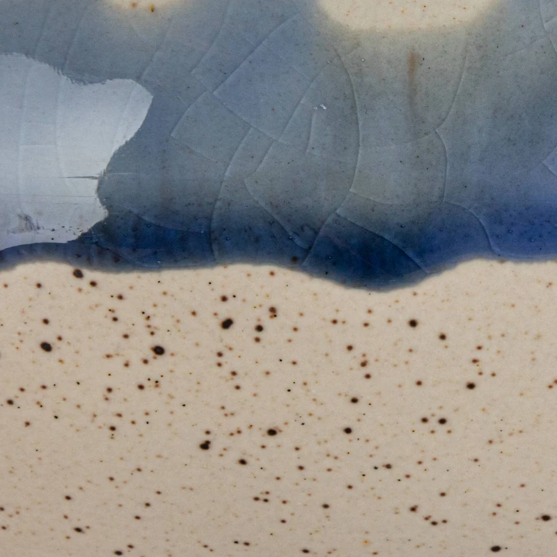 Hello Honey® 8.25" Blue & Cream Crackle Glaze Stoneware Serving Bowl