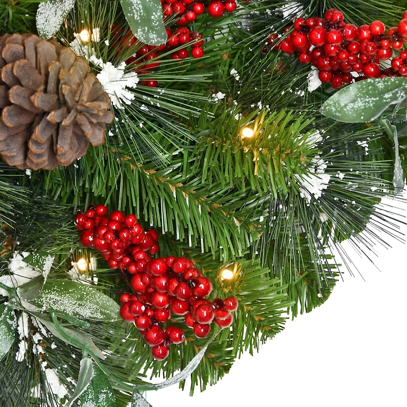 36" x 16" Pre-Lit Pine Mailbox Swag