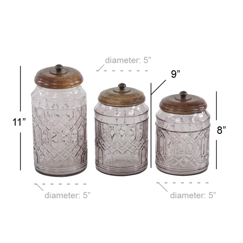 Clear Glass Farmhouse Decorative Jars, 3ct.