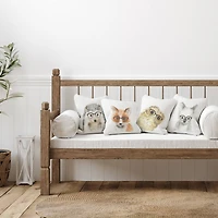 Stupell Industries Adorable Forest Animals Hipster Glasses Owl Fox 4 Pillows, Each 18" x 18"