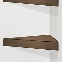 Walnut Brown Floating Corner Shelves Set