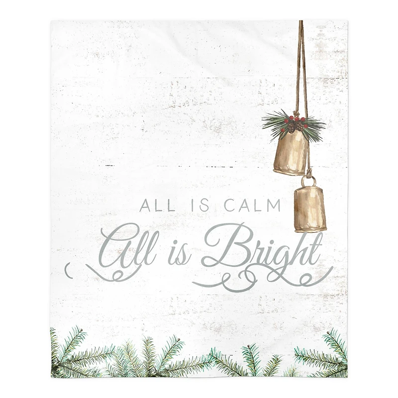 All is Calm All is Bright 50" x 60" Sherpa Fleece Blanket