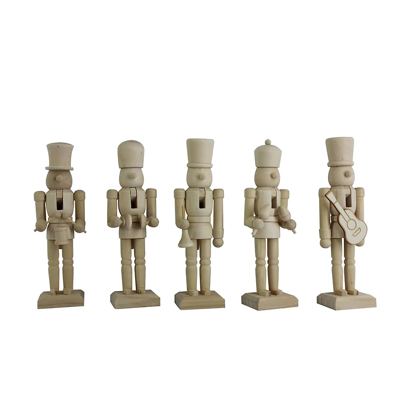 6" Musical 5 Piece DIY Pinewood Nutcracker Set by Make Market®