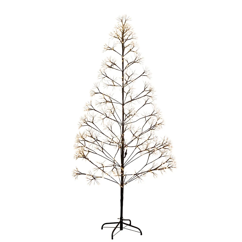 6ft. Pre-Lit Artificial Halloween Black Starburst Tree with 1680 Fairy Warm White LED Lights