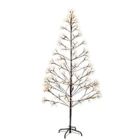 6ft. Pre-Lit Artificial Halloween Black Starburst Tree with 1680 Fairy Warm White LED Lights