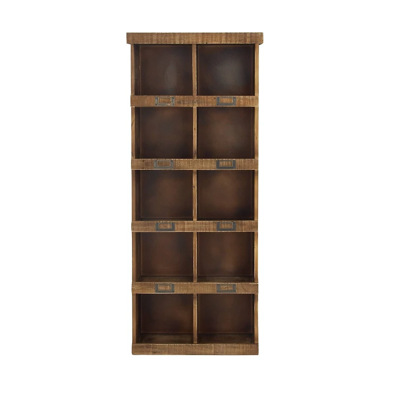 Brown Wood Rustic Wall Shelf, 42" x 18" x 7"