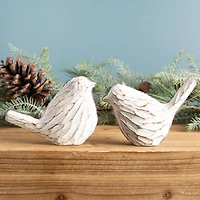 Carved Bird Figurines Set