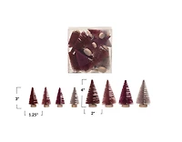 Hello Honey® Burgundy & Pink Sisal Bottle Brush Tree with Wood Base Set