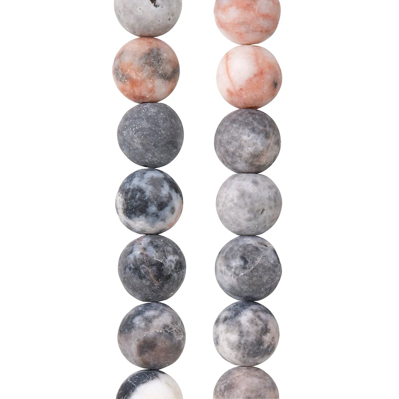 Pink & Purple Zebra Agate Round Beads, 10mm by Bead Landing™