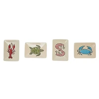Hello Honey® 4" Wax Relief Sea Life Rectangle Stoneware Dish Set