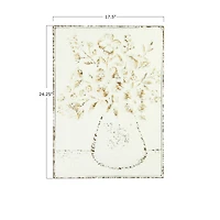 Hello Honey® Embossed Flowers in Vase Distressed Metal Wall Décor