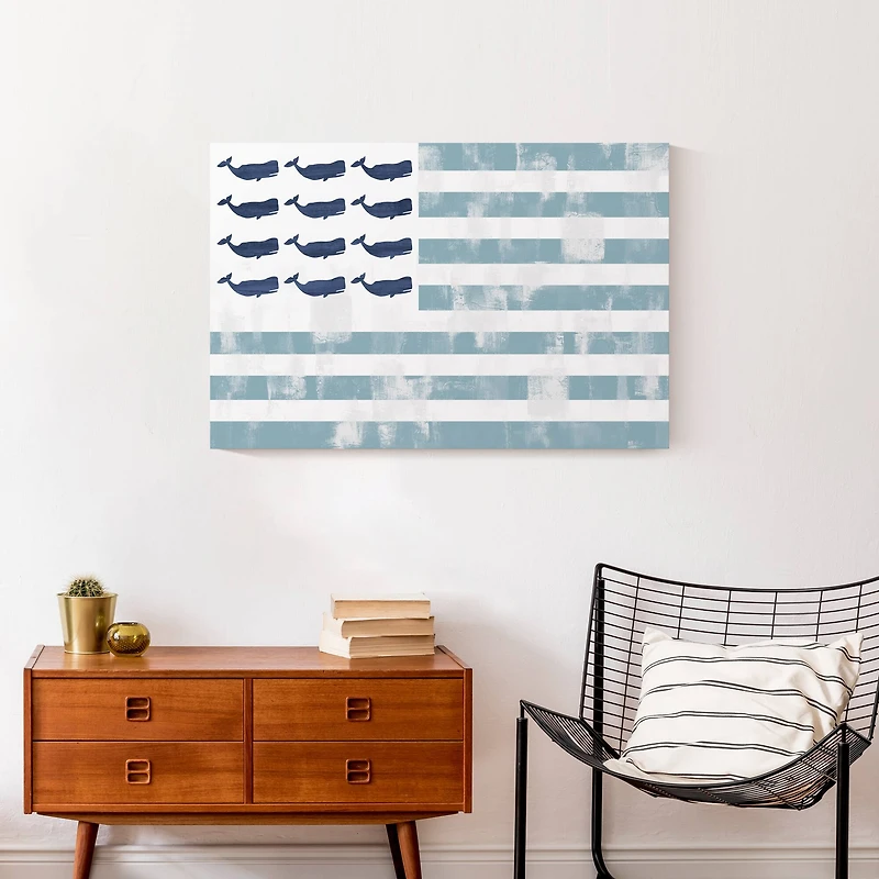 Whale Flag Canvas Wall Art