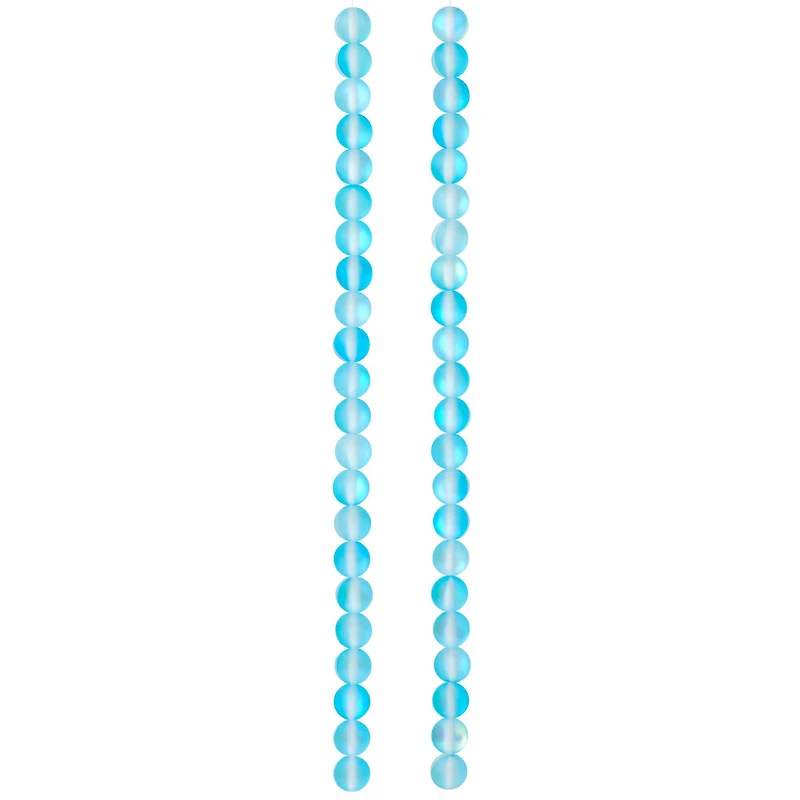 12 Pack: Matte Aqua Opal Glass Round Beads, 6mm by Bead Landing™