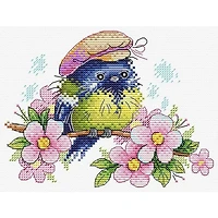MP Studia Bird With Flowers Cross Stitch Kit