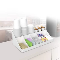 Mind Reader White  11 Compartment Pioneer Breakroom Condiment Organizer