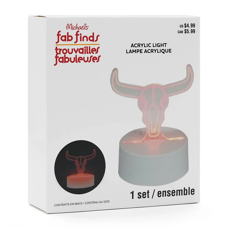 Assorted Western Icon Acrylic USB Light, 1pc. by Fab Finds