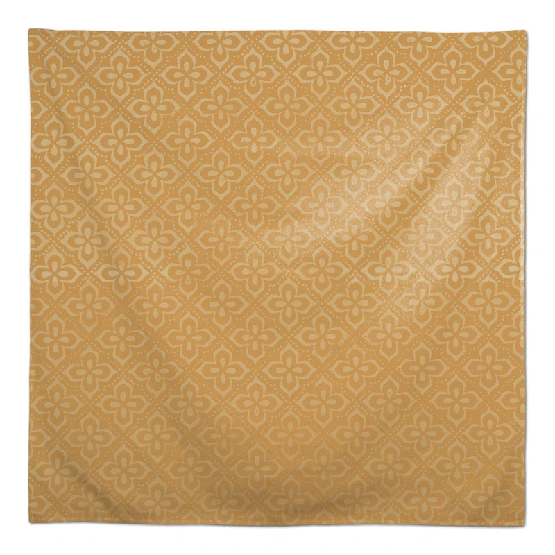 Yellow Medallion Pattern 58" x 58" Tablecloth