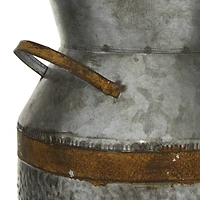 14" Gray Decorative Milk Can
