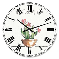 Designart 'Desert Botanical Bloom Ii Farmhouse Wall Clock