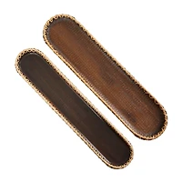 The Novogratz Dark Brown Mango Wood Nesting Tray Set