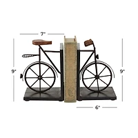 9" Contemporary Bicycle Iron Bookend Set