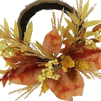 12" Mini Orange & Yellow Heather with Berries Wreath by Ashland®