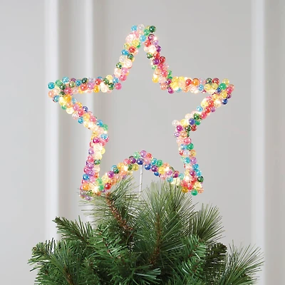 10" Multicolor Beaded Star Lighted Tree Topper by Ashland®