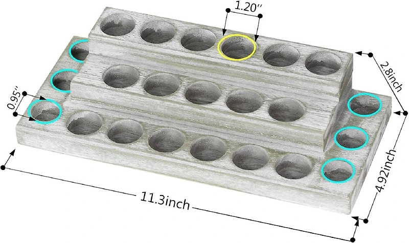 NEX™ 4-Tier Whitewash Essential Oils Storage Rack for 3mL to 20mL Bottles