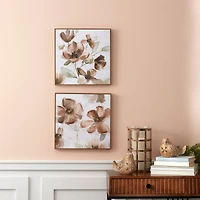 Melrose Wood Floral Block Plaque (Set of 2)