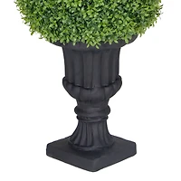 2ft. Single Ball Topiary Boxwood Artificial Tree in Decorative Urn