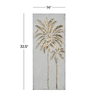 33" Gold Iron Coastal Palm Trees Wall Décor