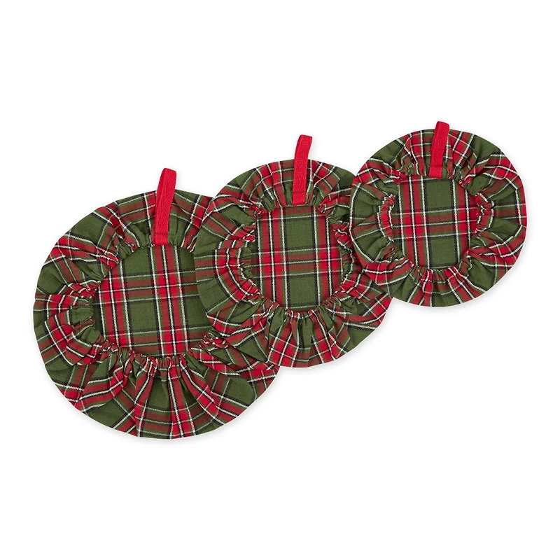 DII® O Christmas Tree Plaid Dish Cover Set, 3ct.
