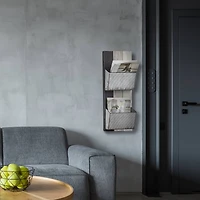 Wood & Metal Hanging Magazine Rack