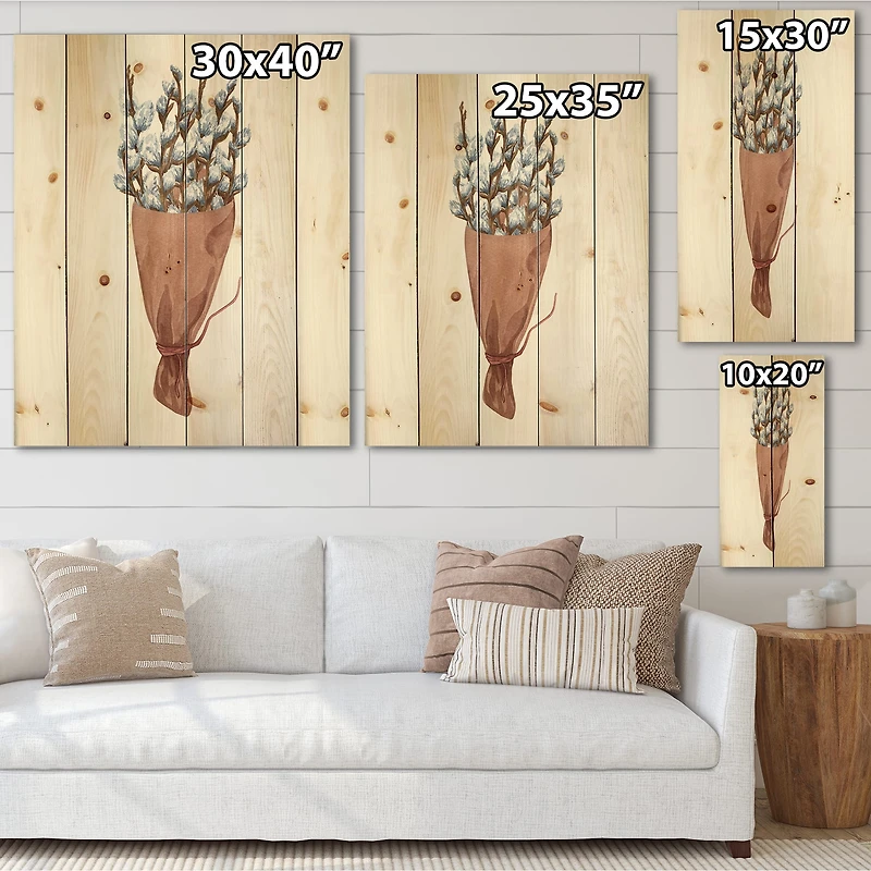 Designart - Bunch of Pussy Willow Twigs I