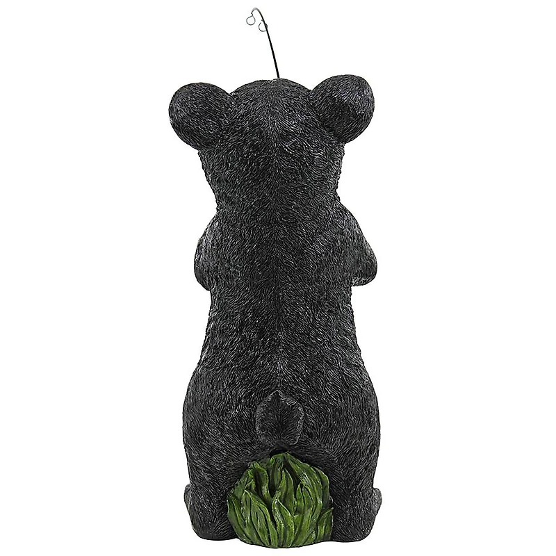 Design Toscano 13.5" Hooked on Fishing Fisherman Black Bear Statue