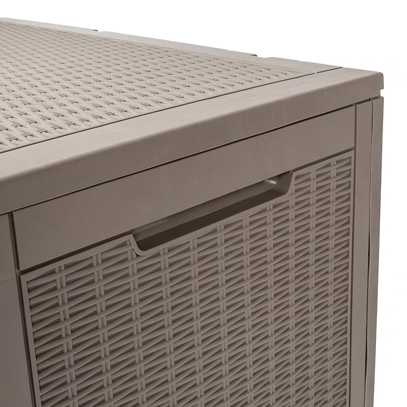 Honey Can Do 100gal Brown Wicker Resin Deck Box