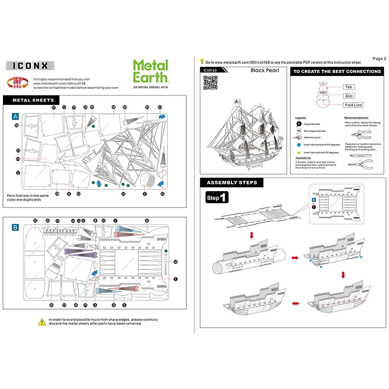 Metal Earth® Premium Series Black Pearl Black Version Steel Model Kit