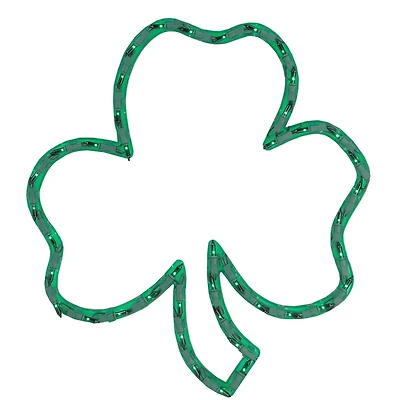 17" St. Patrick's Day Irish Shamrock Lighted Window Silhouette Decoration