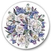 Designart - Bouquet Peonies In White and Blue