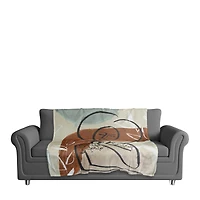 Earthy Abstract Figure I 50" x 60" Coral Fleece Blanket