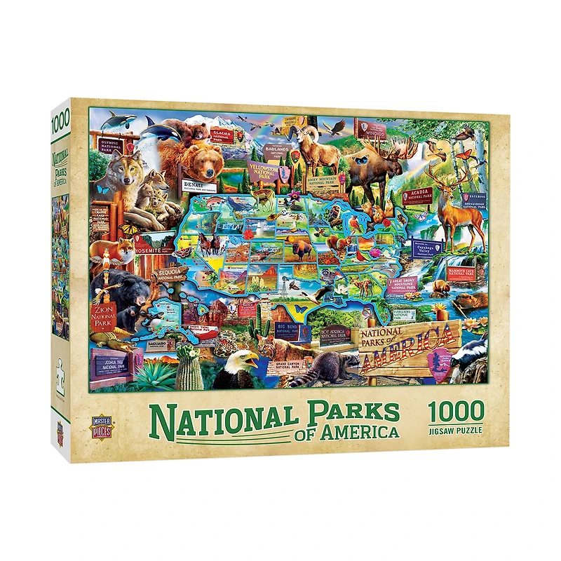 National Parks of America - Map Puzzle: 1000 Pcs