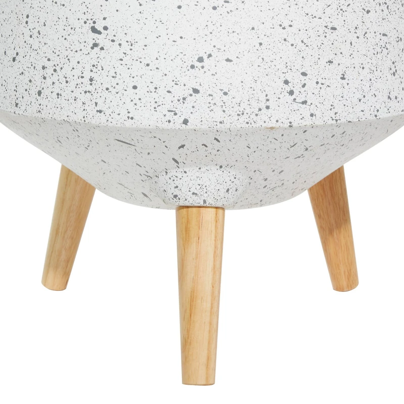 Set of 2 White MgO Contemporary Planter 10", 12"