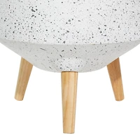 Set of 2 White MgO Contemporary Planter 10", 12"