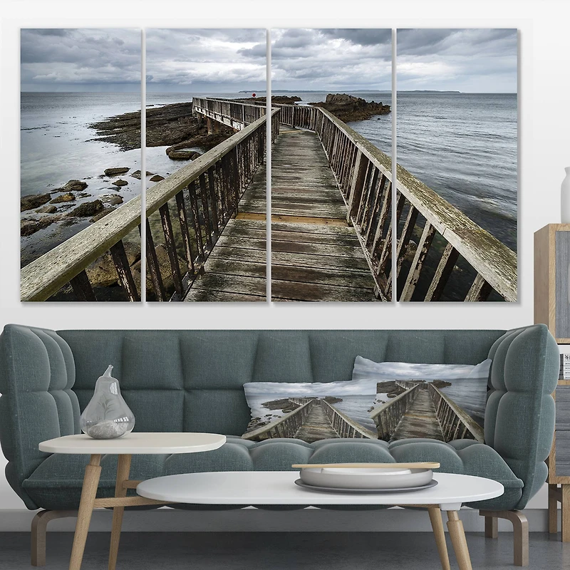 Designart - Wooden Pier on North Irish Coastline