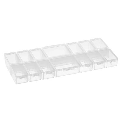 6 Pack: Clear 14-Compartment Flip Top Bead Organizer by Bead Landing™