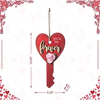Glitzhome® 14" Valentine's Wooden Key-Shaped Door Hanger