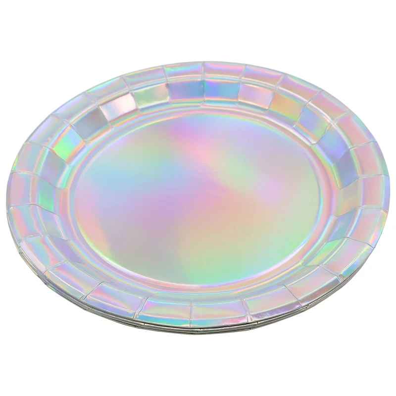 9" Iridescent Foil Paper Dinner Plates, 8ct. by Celebrate It™